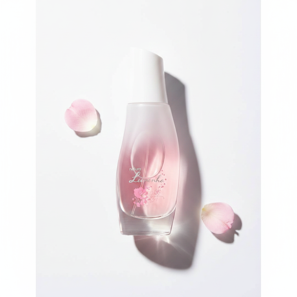 Natura Luninha Colônia Feminino 25ml – Flat Lay Pétalas