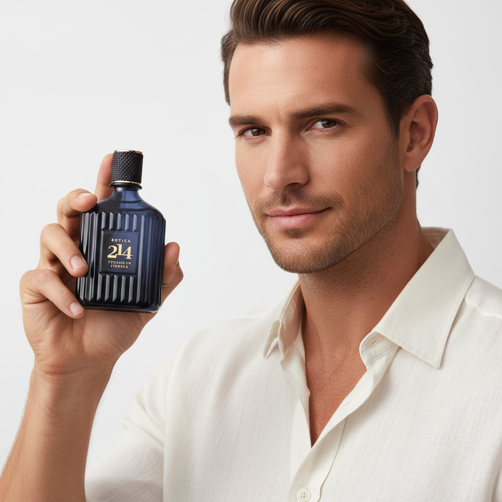 Modelo masculino com Botica 214 Verano en Firenze Eau de Parfum 90ml
