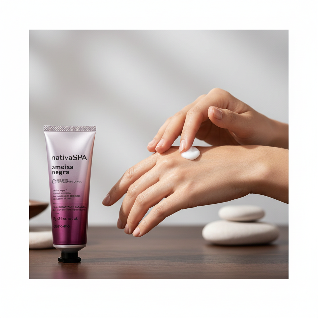 Creme de Mãos Nativa Spa Ameixa Negra - Aplicação nas mãos