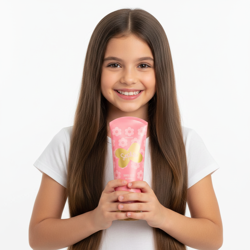 Menina com Sophie Shampoo Brilho 200ml