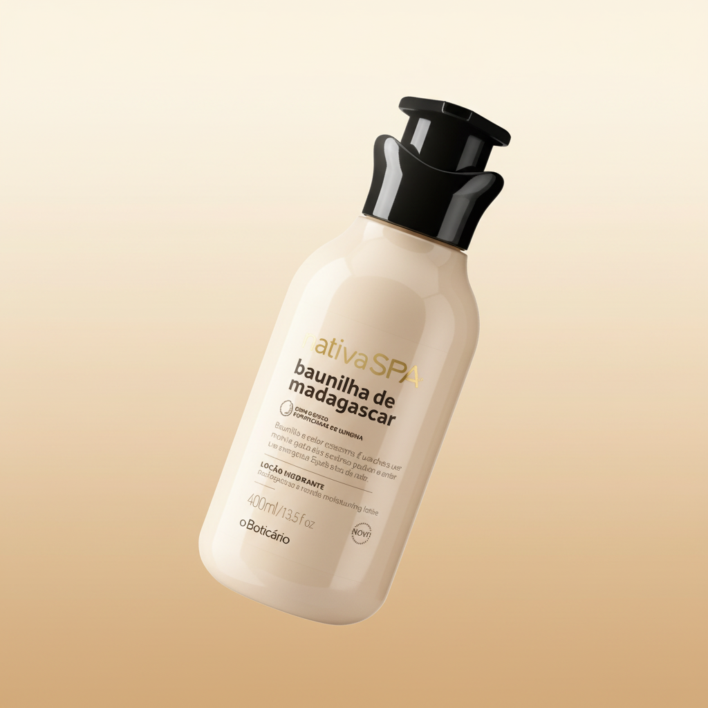 Loção Hidratante Nativa SPA Baunilha de Madagascar 400ml - fundo degradê baunilha