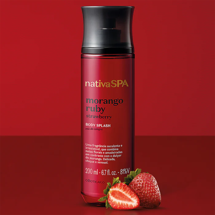 Body Splash Desodorante Colônia Nativa SPA Morango Ruby 200ml