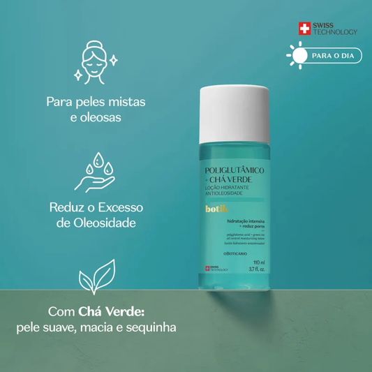 Loção Hidratante Antioleosidade Ácido Poliglutâmico + Chá Verde Botik 110ml