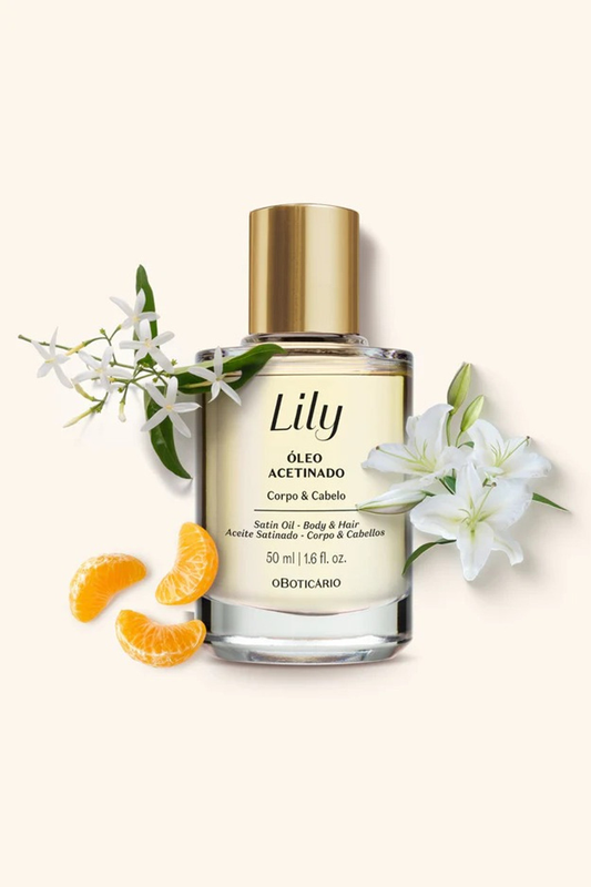 Óleo Acetinado Multifuncional Corpo e Cabelo Lily 50ml