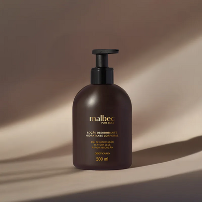 Loção Hidratante Desodorante Corporal Malbec Pure Gold, 200ml