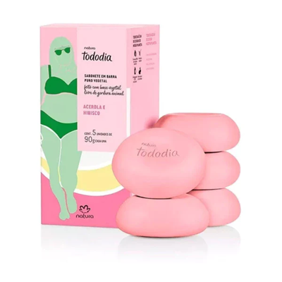 Sabonete em Barra Puro Vegetal Acerola e Hibisco Tododia 5x90g
