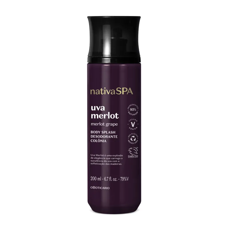 Body Splash Desodorante Colônia Nativa Spa Uva Merlot 200ml