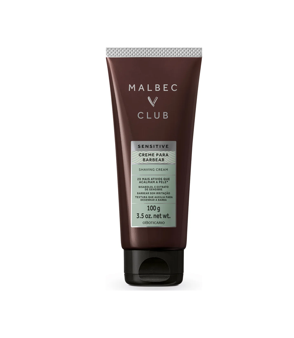 Creme para Barbear Malbec Club Sensitive 100g
