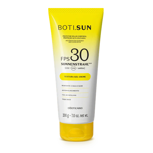 Boti.Sun Protetor Solar Corporal Gel Creme FPS30, 200g