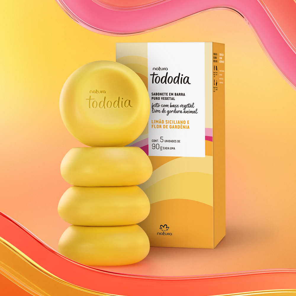 Sabonete em Barra Puro Vegetal Tododia Flor de Gardenia 5x 90g
