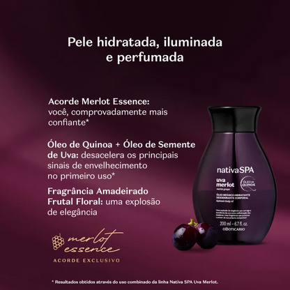 Óleo Bifásico Hidratante Desodorante Corporal Nativa Spa Uva Merlot 200ml
