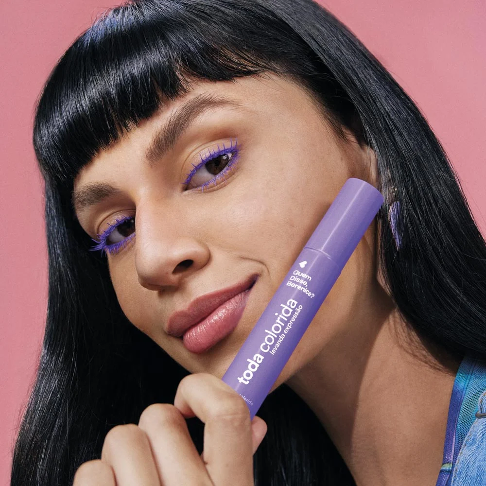 Máscara de Pestanas e Sobrancelhas Toda Colorida Lavanda Expressão 10 g