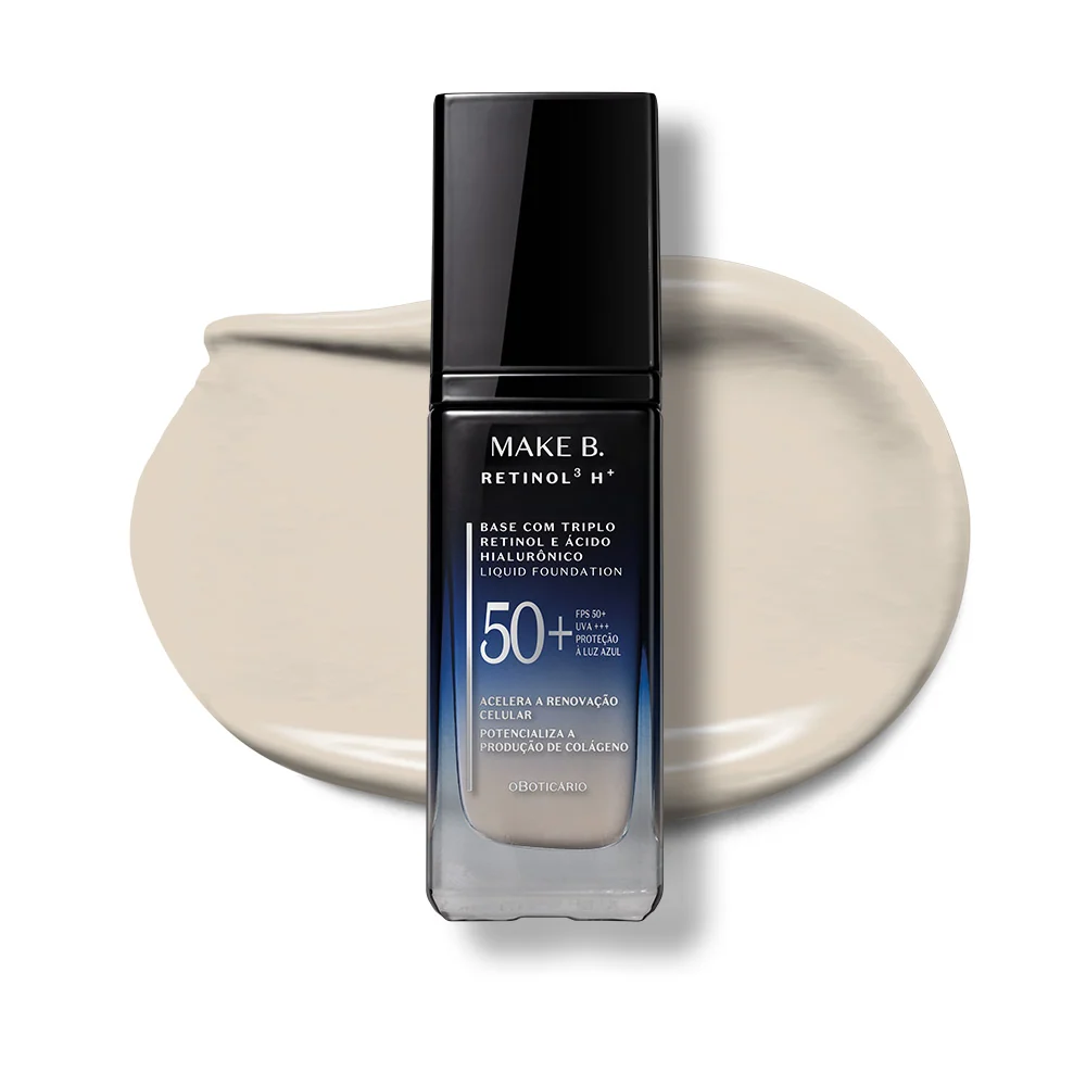 Base Líquida Make B. Retinol³ H+ FPS 50 – 26 g | O Boticário