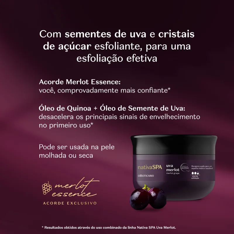 Esfoliante Corporal Nativa Spa Uva Merlot 200g