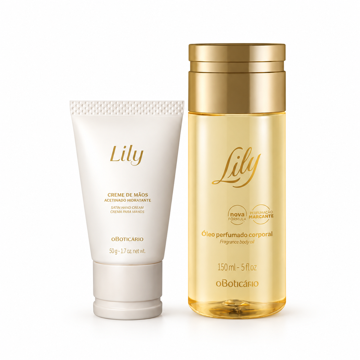 Kit Lily O Boticário | Huile Corps 150 ml + Crème Mains 50 g