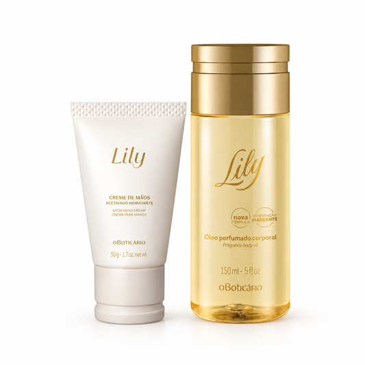 Kit Lily O Boticário | Huile Corps 150 ml + Crème Mains 50 g