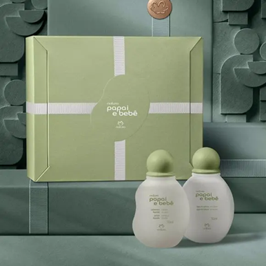 Natura Papai e Bebê – Kit Miniaturas 50 ml (Sabonete Líquido + Colônia)
