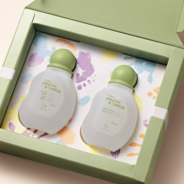Natura Papai e Bebê – Kit Miniaturas 50 ml (Sabonete Líquido + Colônia)