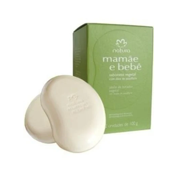 Sabonete Vegetal Natura Mamãe e Bebê barra, caixa, 2 unidades com 100g cada