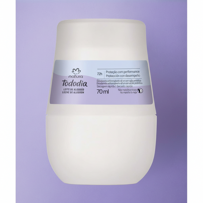 Desodorante Antitranspirante Roll-on TodoDia Leite de Algodão 70ml | Natura