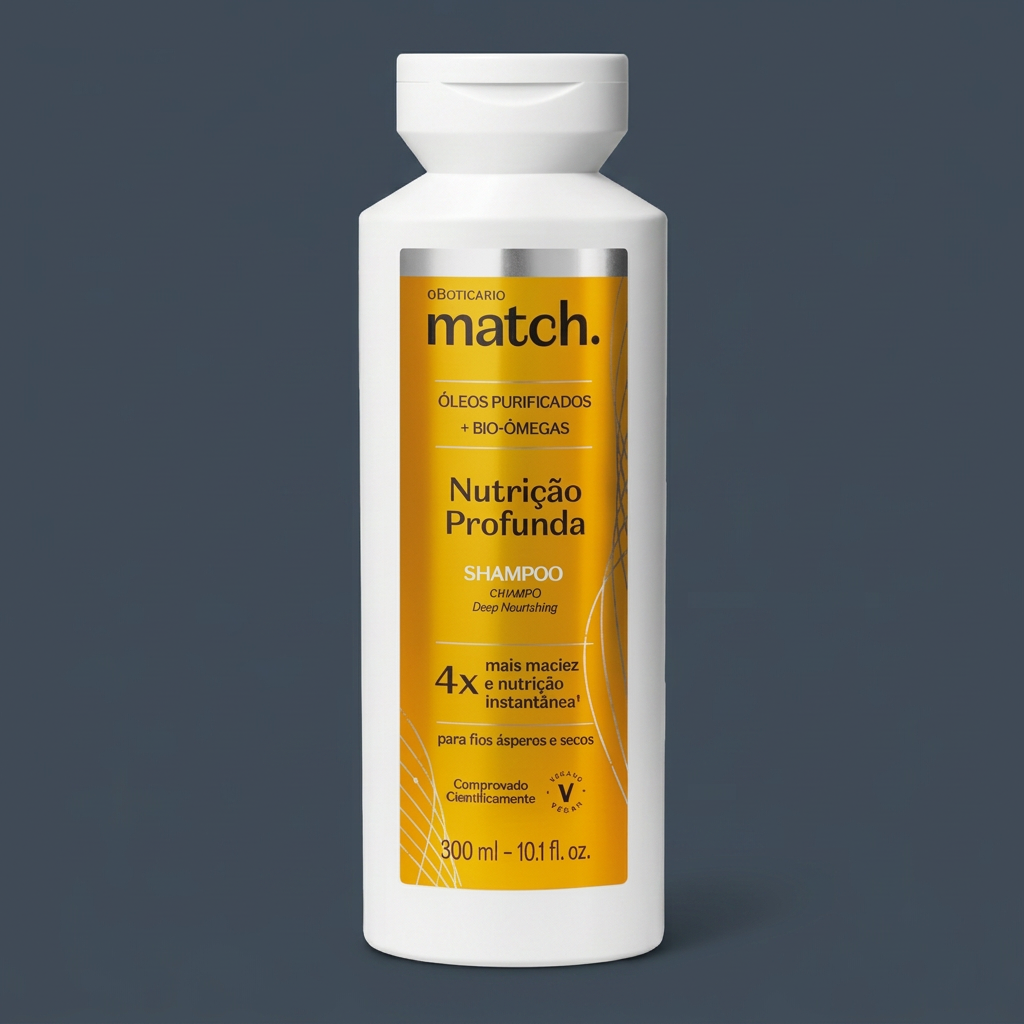 O Boticário Shampoo Match Nutrition Profonde 300ml | Cheveux Secs et Fragilisés