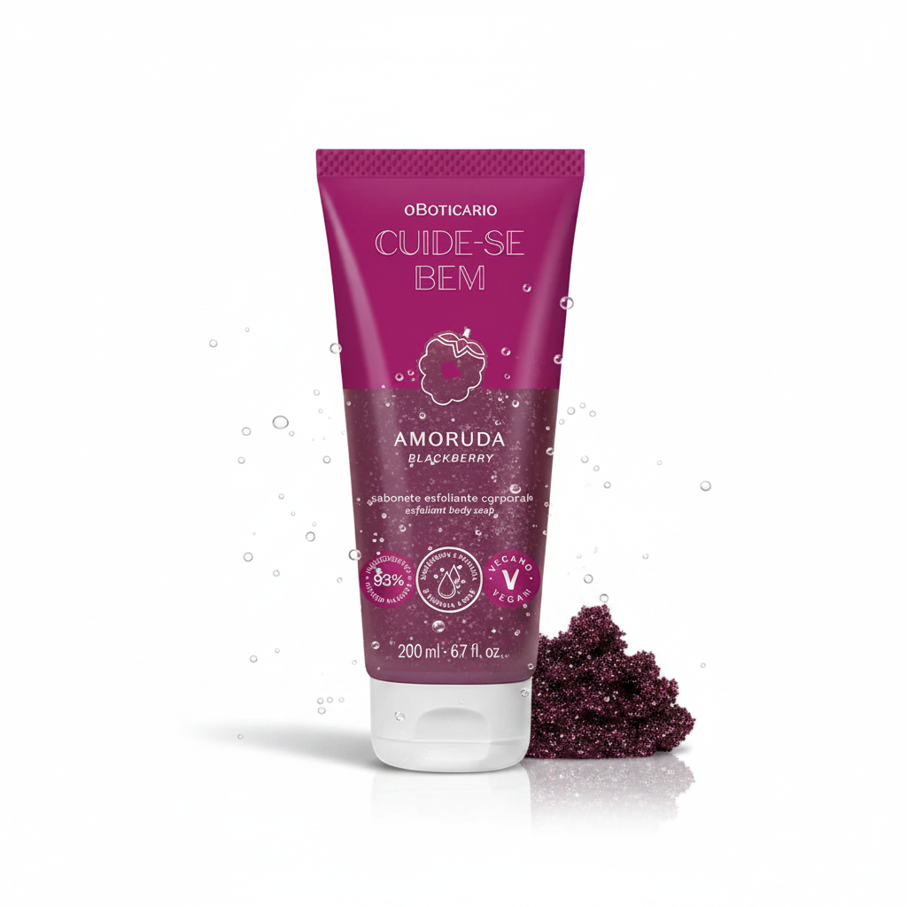Sabonete Esfoliante Corporal Cuide-se Bem Amoruda Blackberry 200ml | O Boticário