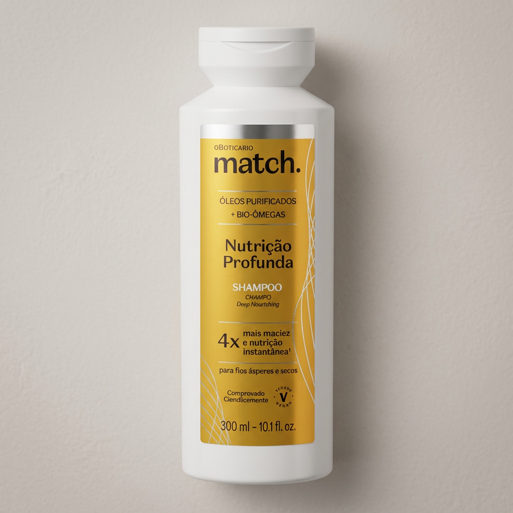 O Boticário Shampoo Match Nutrition Profonde 300ml | Cheveux Secs et Fragilisés