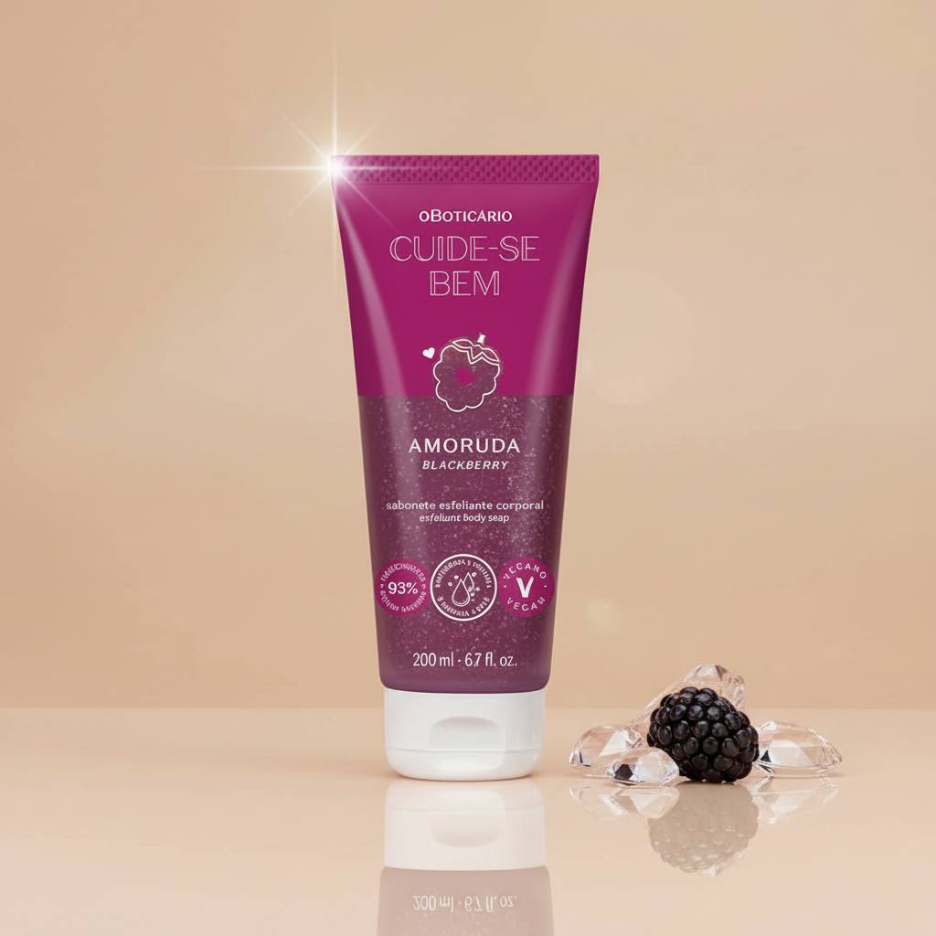 Sabonete Esfoliante Corporal Cuide-se Bem Amoruda Blackberry 200ml | O Boticário