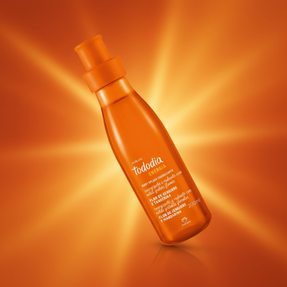 Body Splash Tododia Flor de Gengibre e Tangerina - fundo degradê laranja