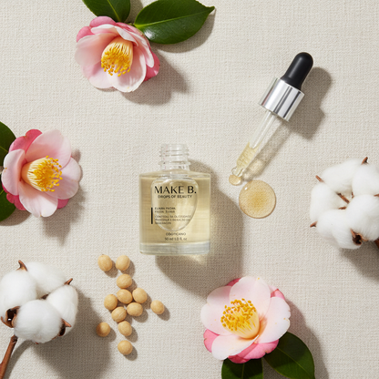 Elixir Facial Make B. 30ml - ingredientes flat lay
