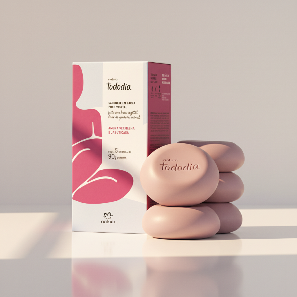 Natura Tododia Kit Sabonete em Barra Amora Vermelha e Jabuticaba 5x90g - Superfície Neutra
