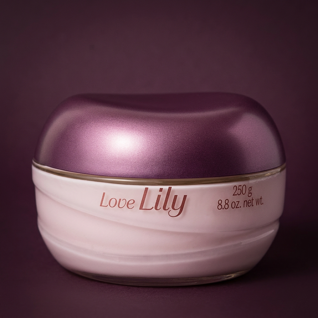 Detalhe da tampa e rótulo Love Lily