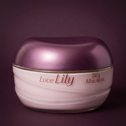 Detalhe da tampa e rótulo Love Lily