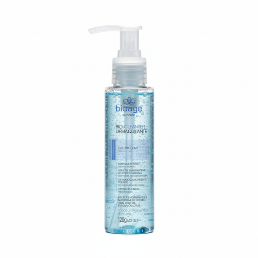 Demaquilante Gel Micelar Bioage 120g fundo branco