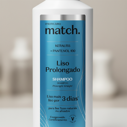 Shampoo Match Liso Prolongado 300ml - detalhe macro