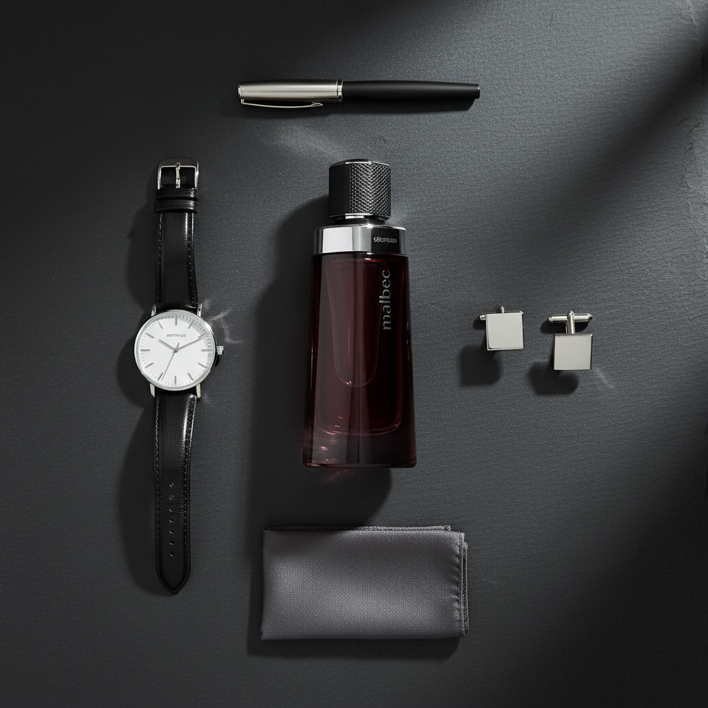 Flat lay élégant avec Malbec Tradicional