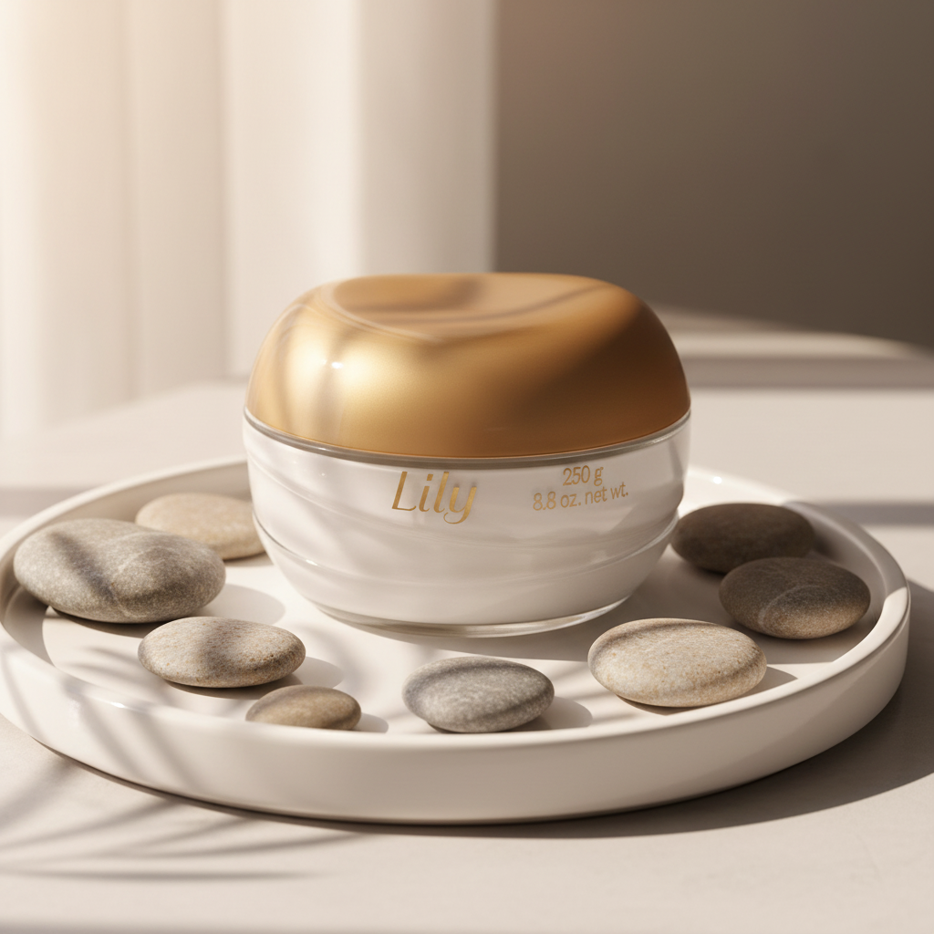 Lily cream with botanical elements