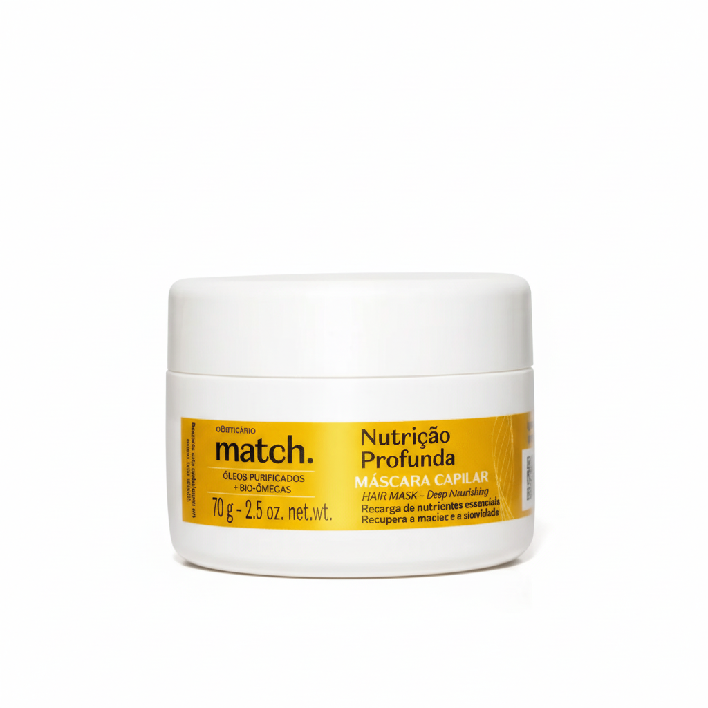 Máscara Capilar Match Nutrição Profunda - Fundo Branco
