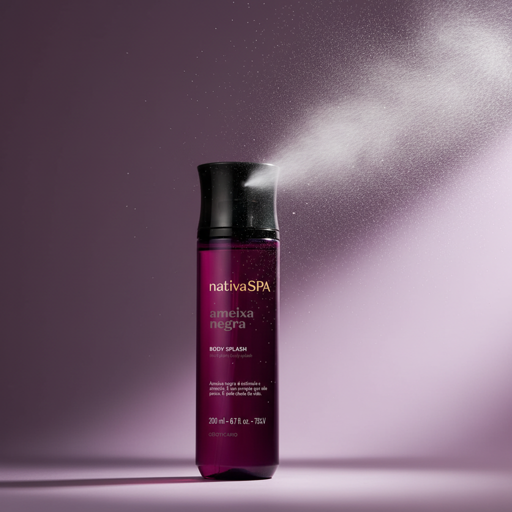 Desodorante Colônia Body Splash Nativa SPA Ameixa Negra - Spray em ação
