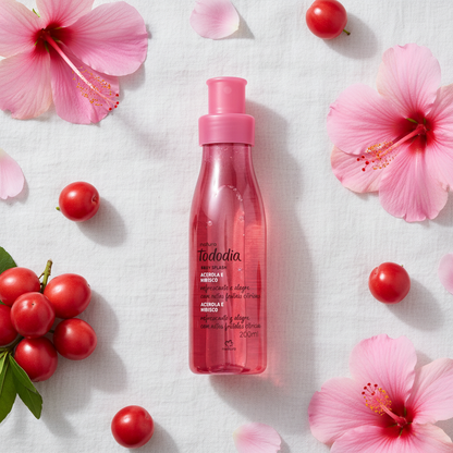 Body Splash Tododia Acerola e Hibisco - Flat Lay Botânico
