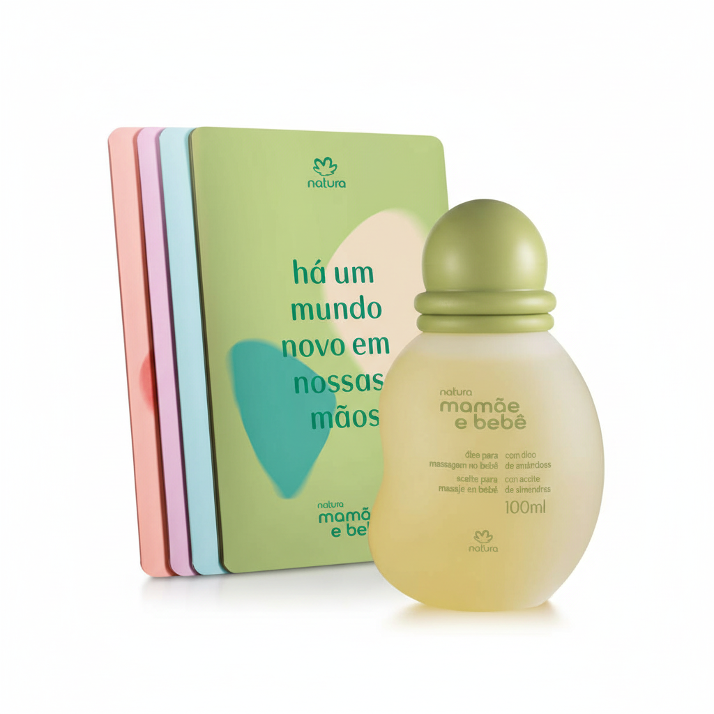 Óleo para Massagem Mamãe e Bebê 100ml Natura - Fundo Branco