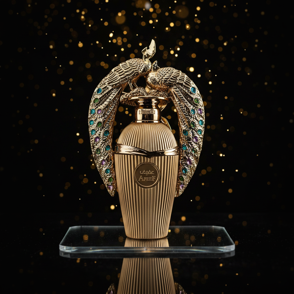 Lattafa Afeef 100ml — laca preta com reflexo dourado