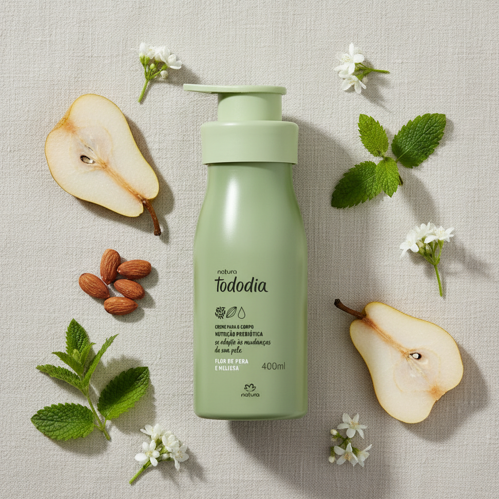 Creme Tododia Natura - flat lay ingredientes naturais