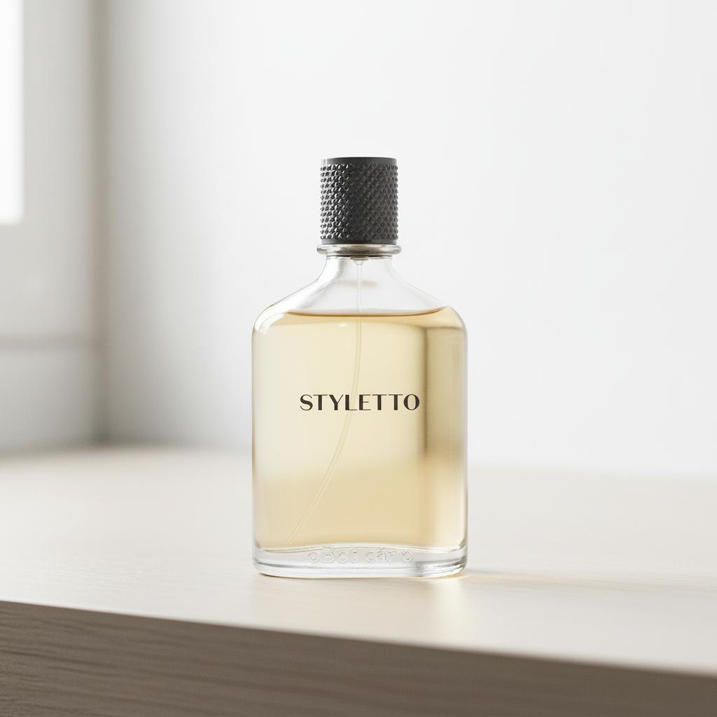 Styletto em bancada minimalista com textura madeira