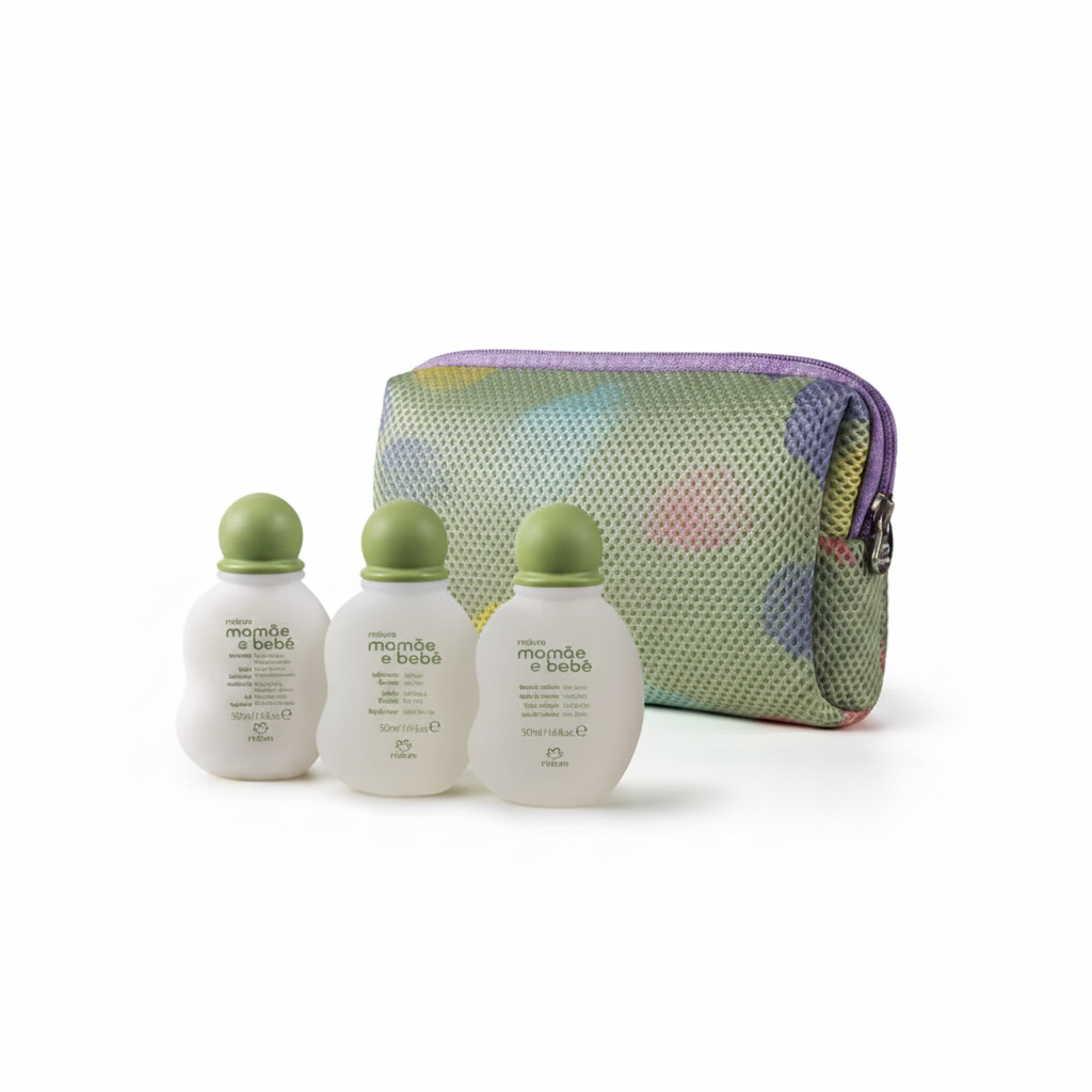 Kit Miniatura Mamãe e Bebê Natura - fundo branco