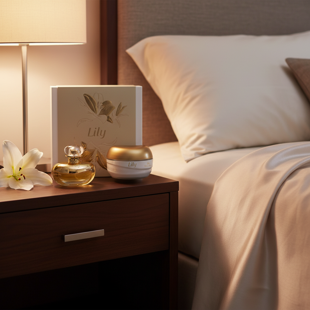 Coffret Lily em nightstand romântico