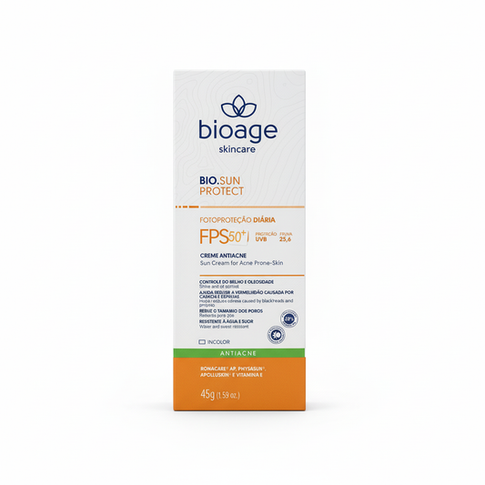 Bioage Bio.Sun Protect FPS 50+ Antiacne 45g - Fond blanc