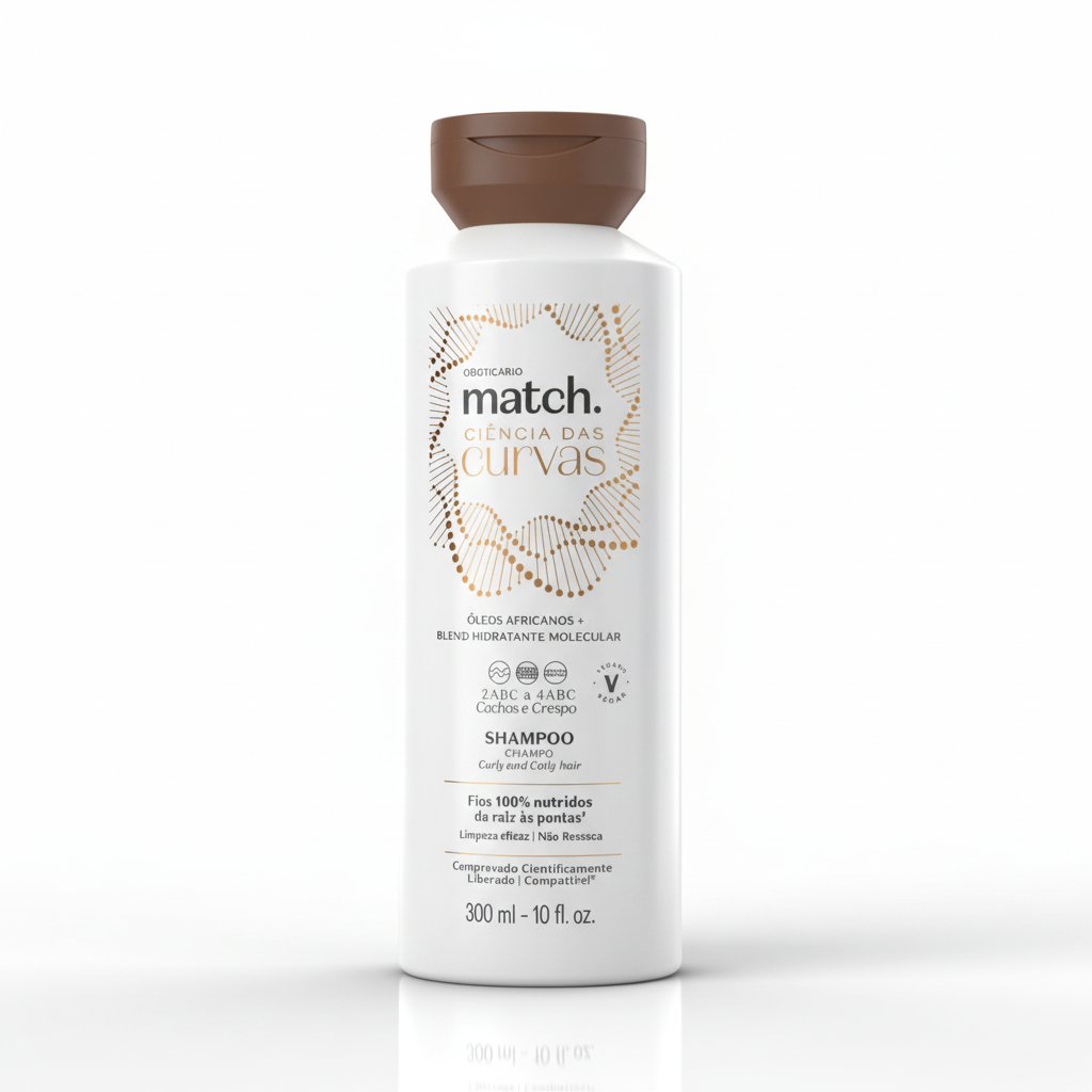 Shampoo Match Ciência das Curvas - Detalhe do Frasco