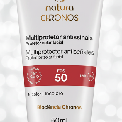 Natura Chronos Multiprotetor Antissinais FPS 50 Incolor 50ml – Detalhe Label