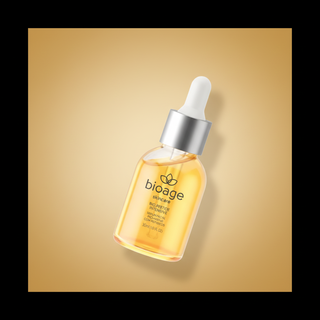 Sérum Pró-aging Bioage 30ml ângulo 45 graus fundo dourado